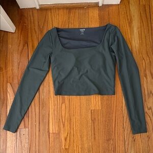 Old Navy Long Sleeve Square Neck Top - Forest Green